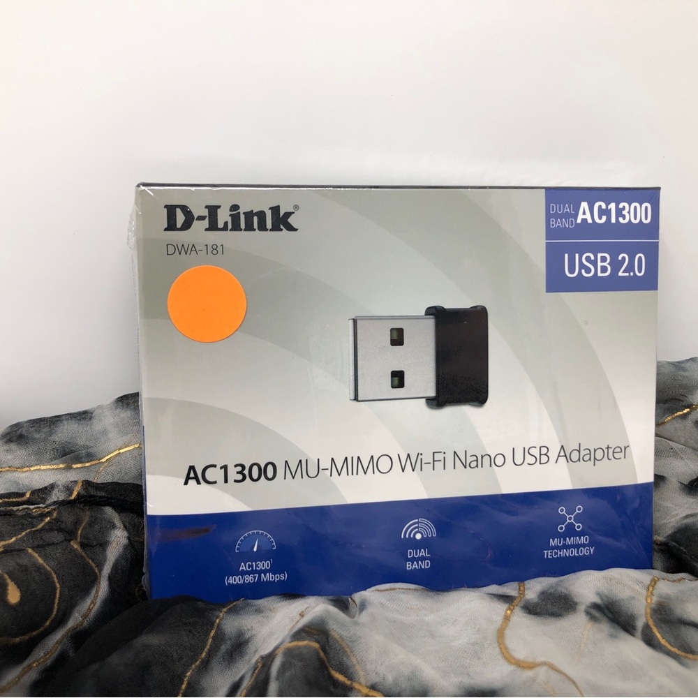 D-Link Black USB 2.0 AC1300 MU-MIMO Wi-Fi Nano USB Adapter